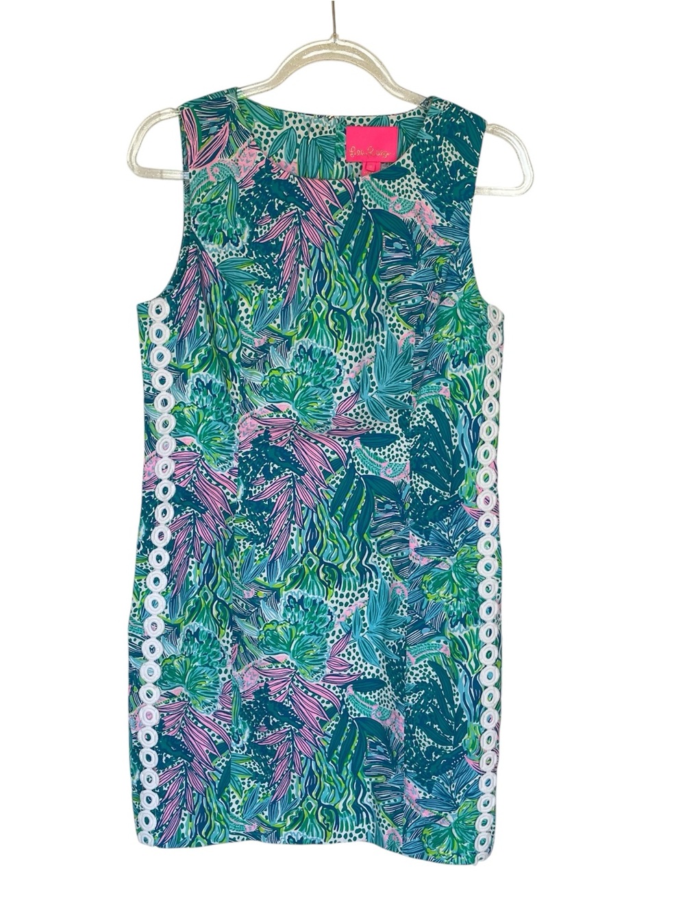Lilly Pulitzer Mila Shift Dress Sleeveless Size 8 Botanical Green